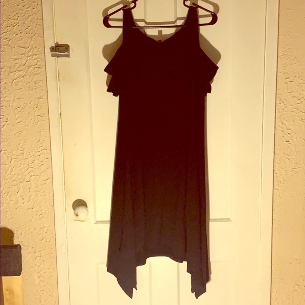 Torrid shark bite cold shoulder black  dress 1x